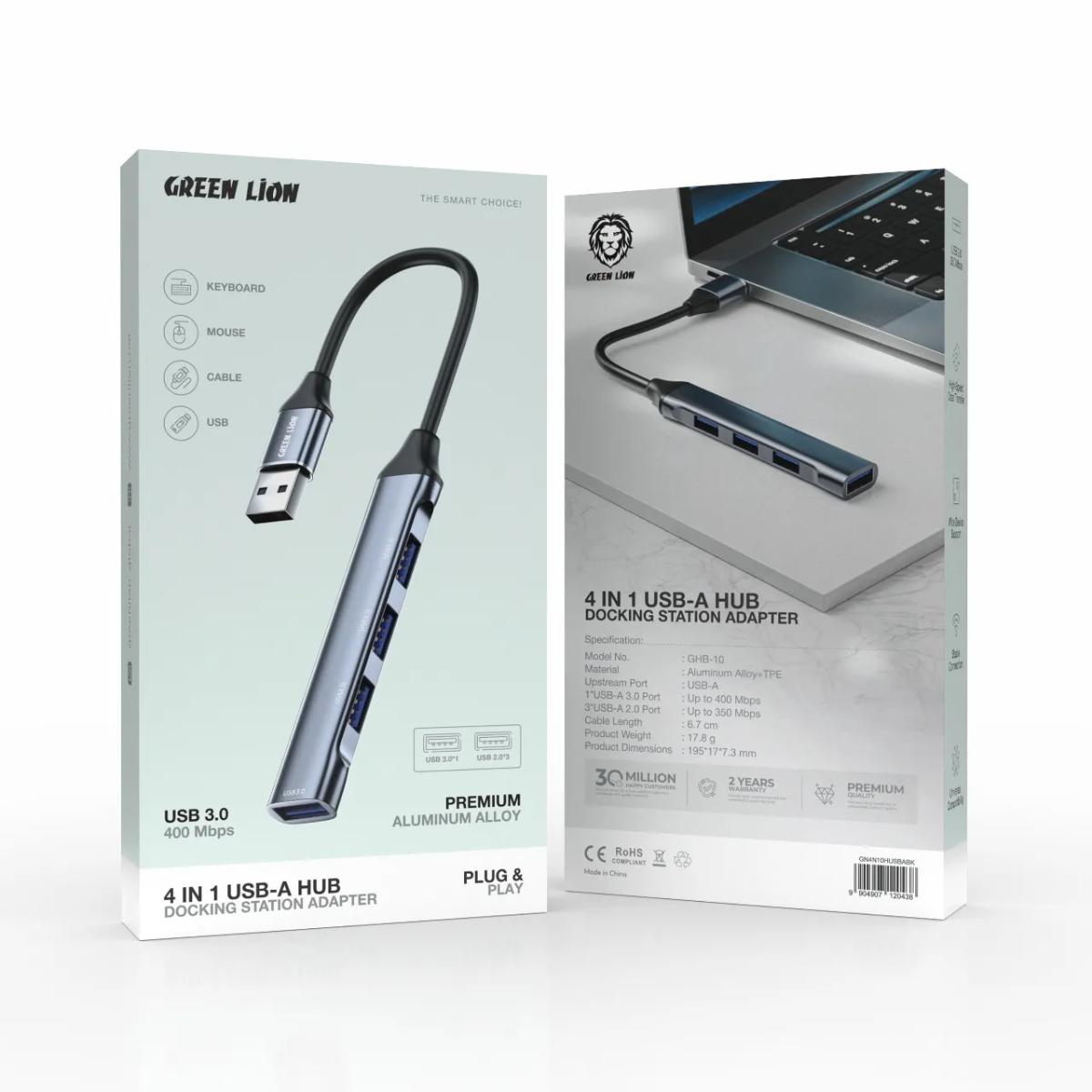 Green Lion 4-in-1 USB-A Hub Adapter