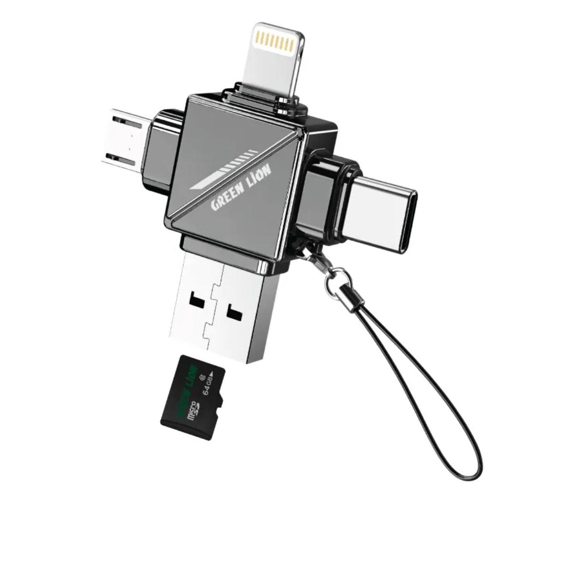 Green Lion 4 in1 TF Card Reader • Micro SD Cards