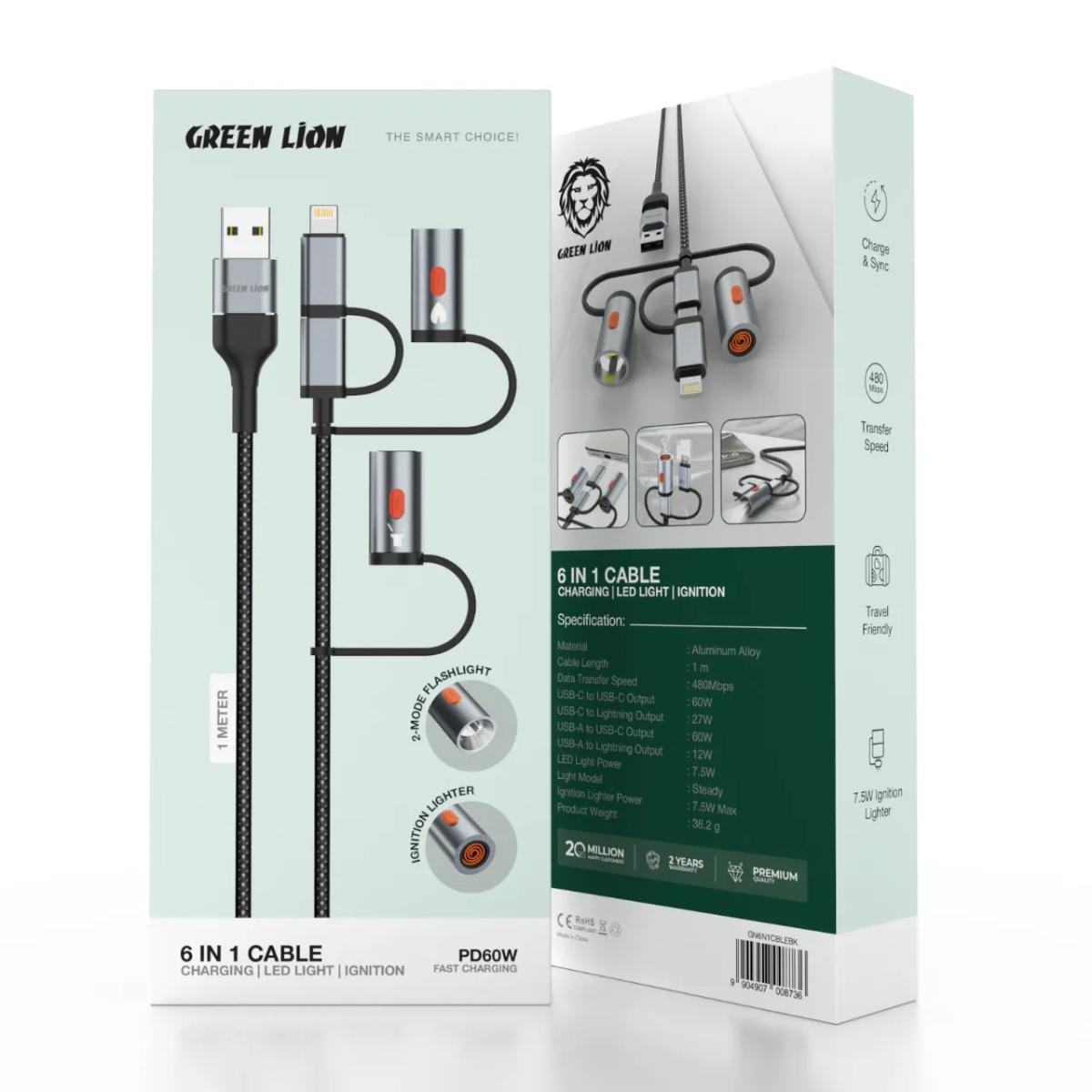 Green Lion 6-in-1 Charging Cable