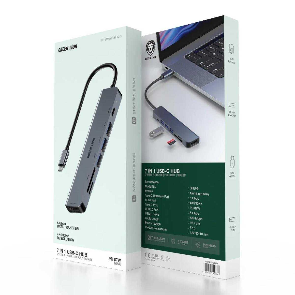 Green Lion 7 in 1 USB•C HUB