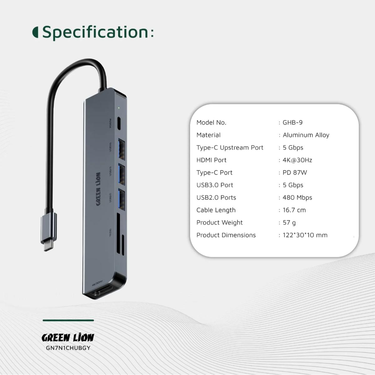 Green Lion 7 in 1 USB•C HUB