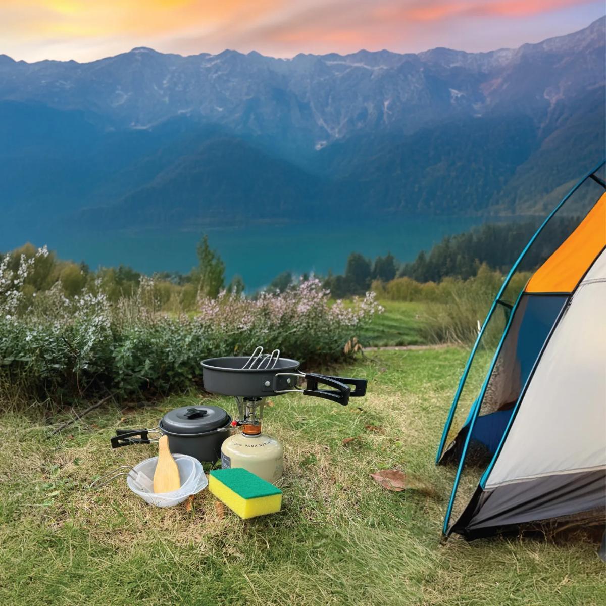 Green Lion 7 In 1 Camping Cookware