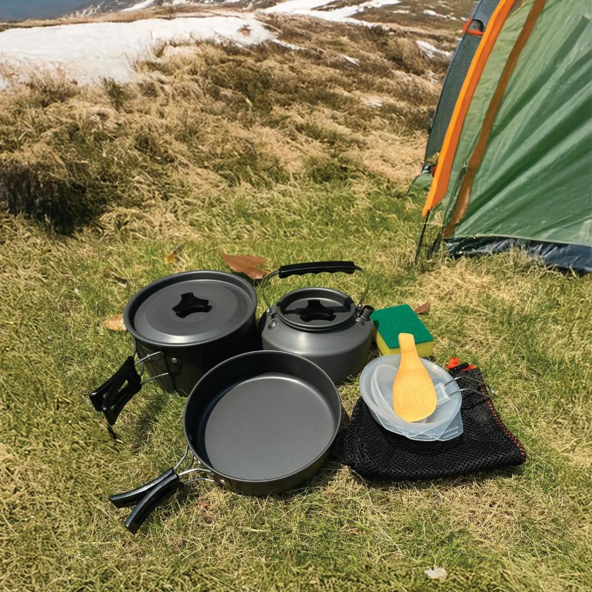 Green Lion 7 In 1 Camping Cookware