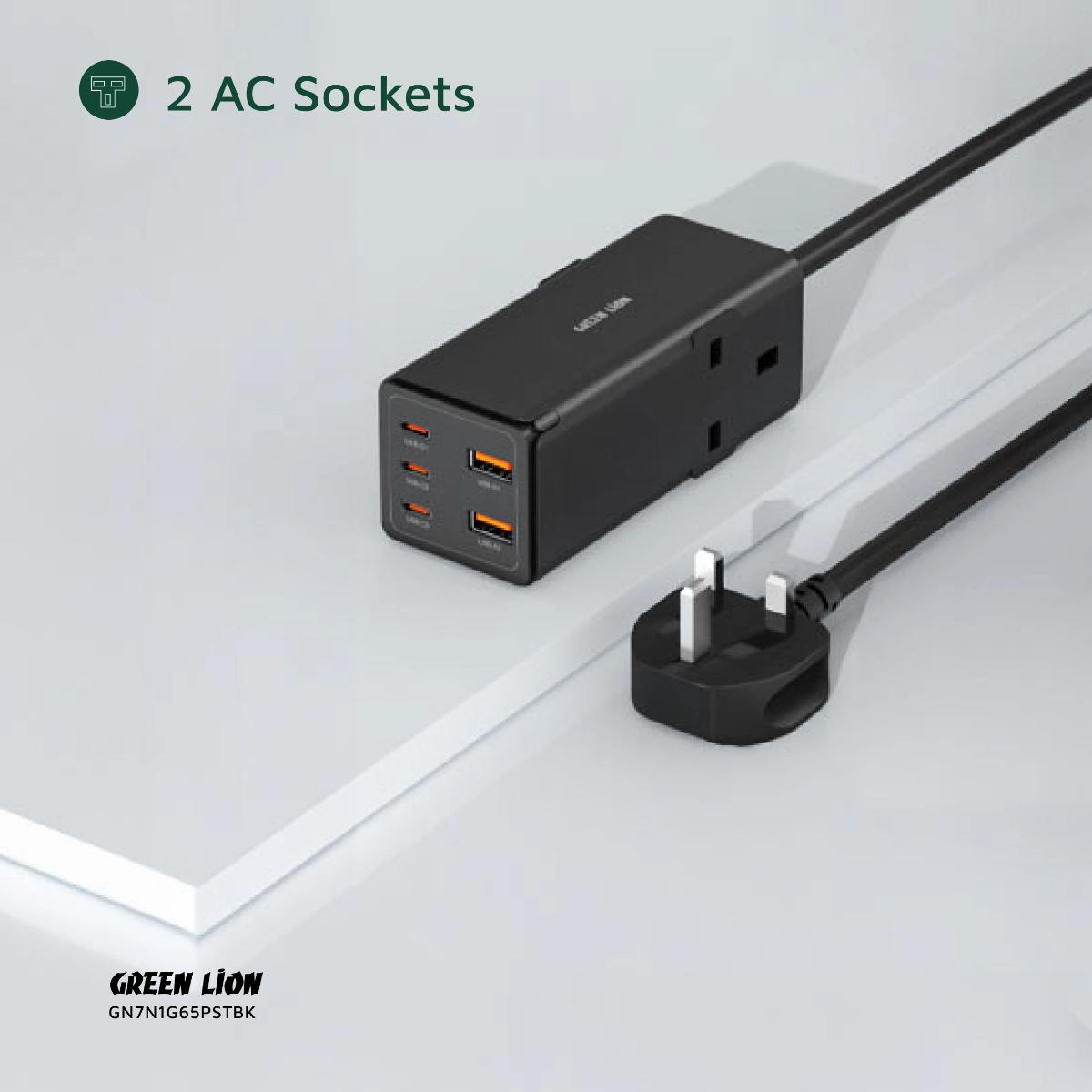 Green Lion 7 In 1 GaN 65W Power Strip