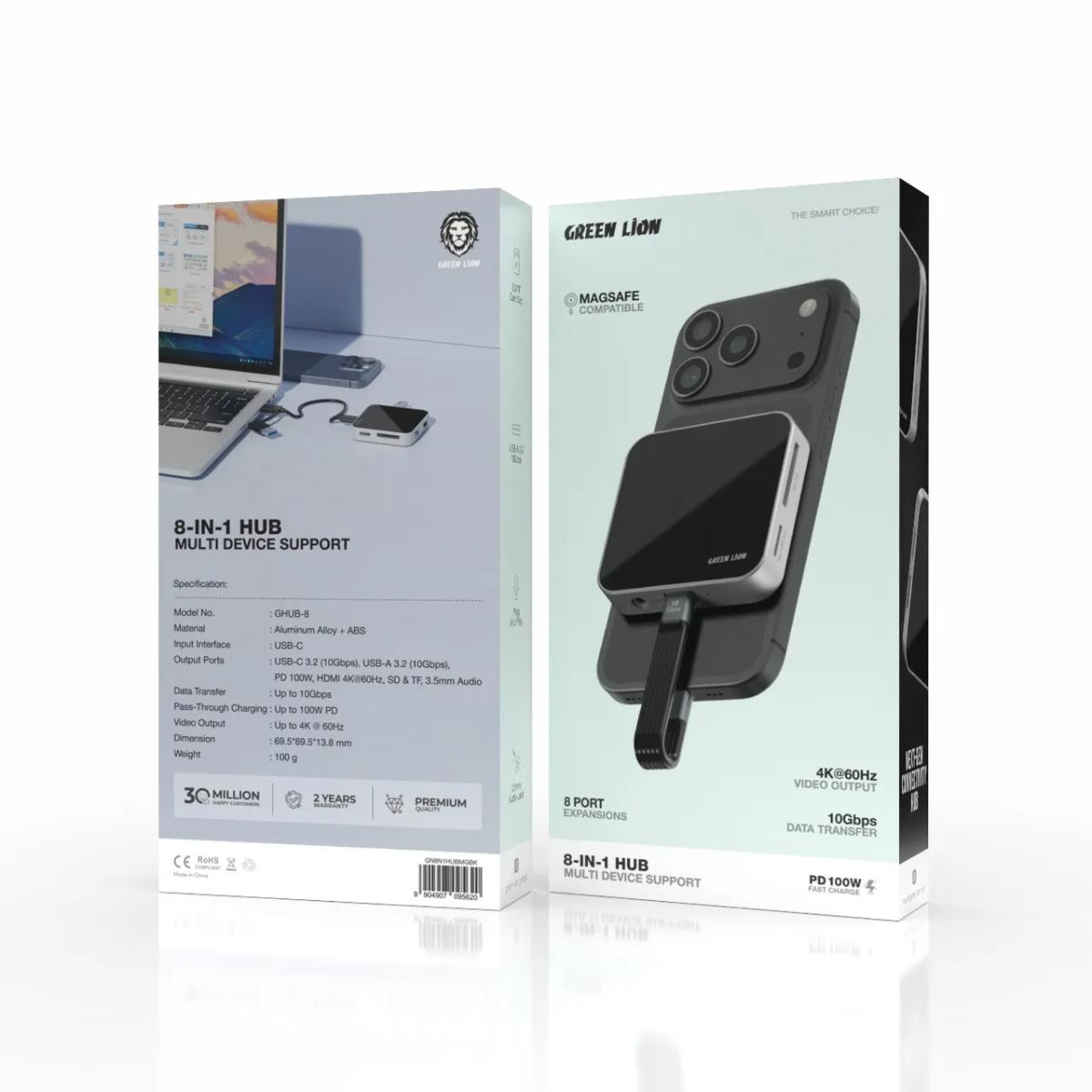 Green Lion 8-in-1 USB-C Multi-Port Hub