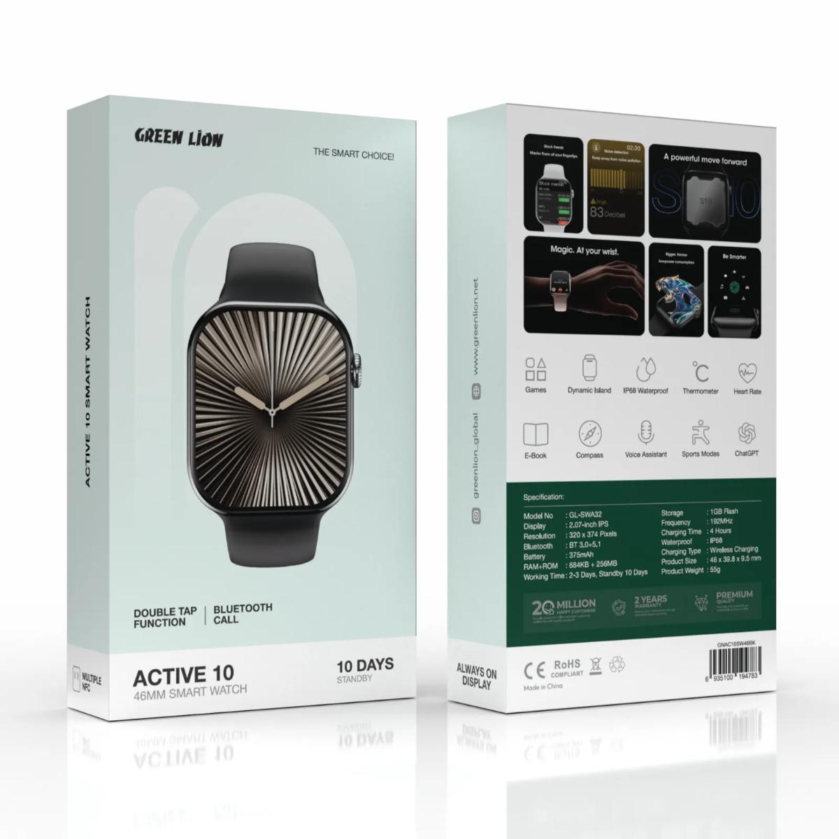 Green Lion Active 10 46MM Smart Watch