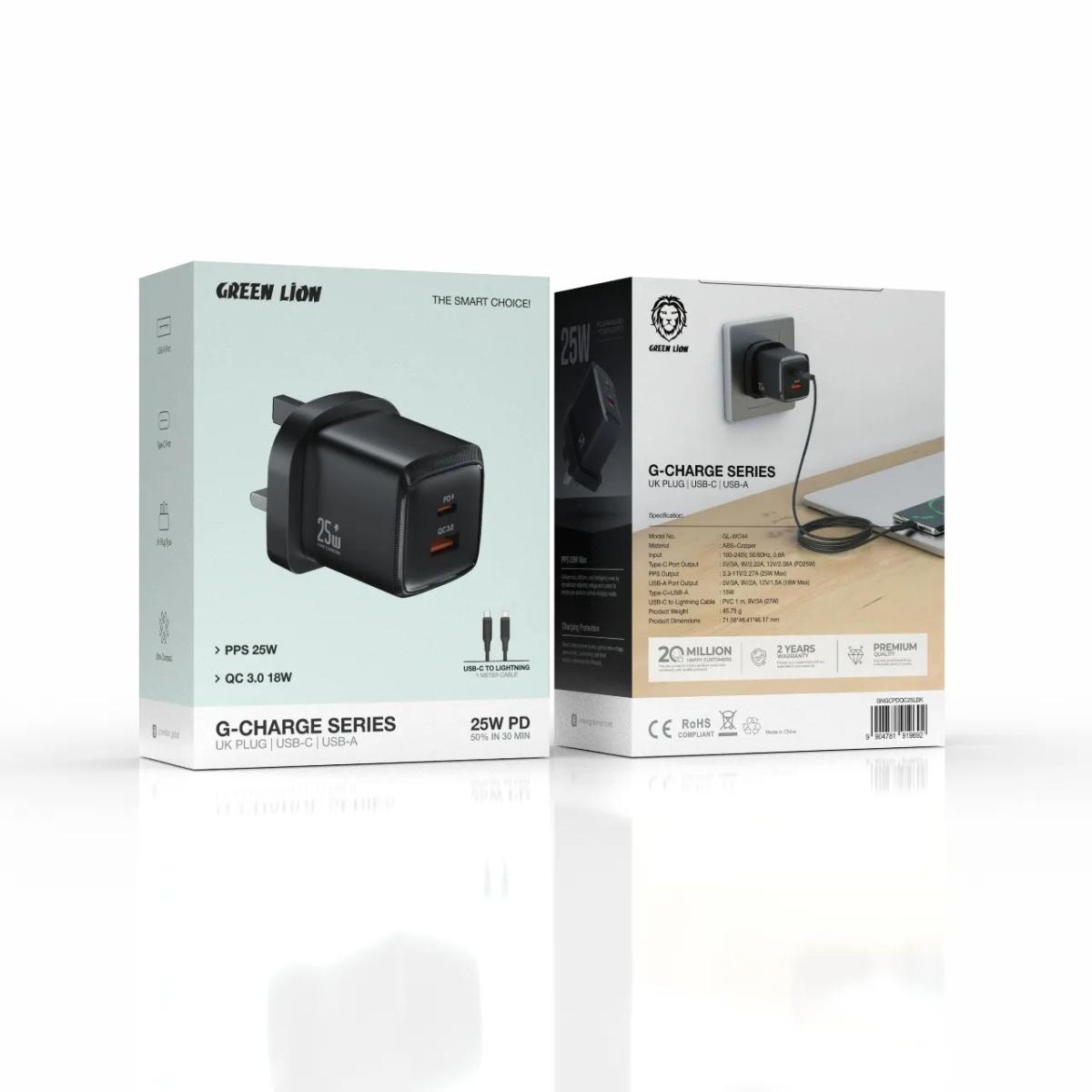 Green Lion G•Charge Dual Port 25W PD Wall Charger
