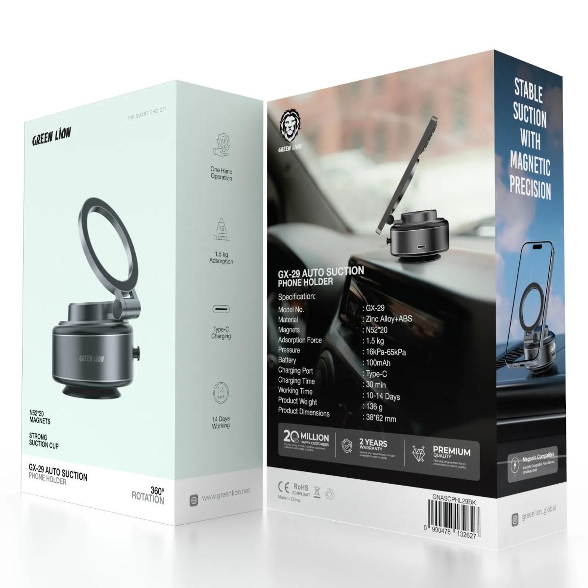 Green Lion GX•29 Auto Suction Phone Holder