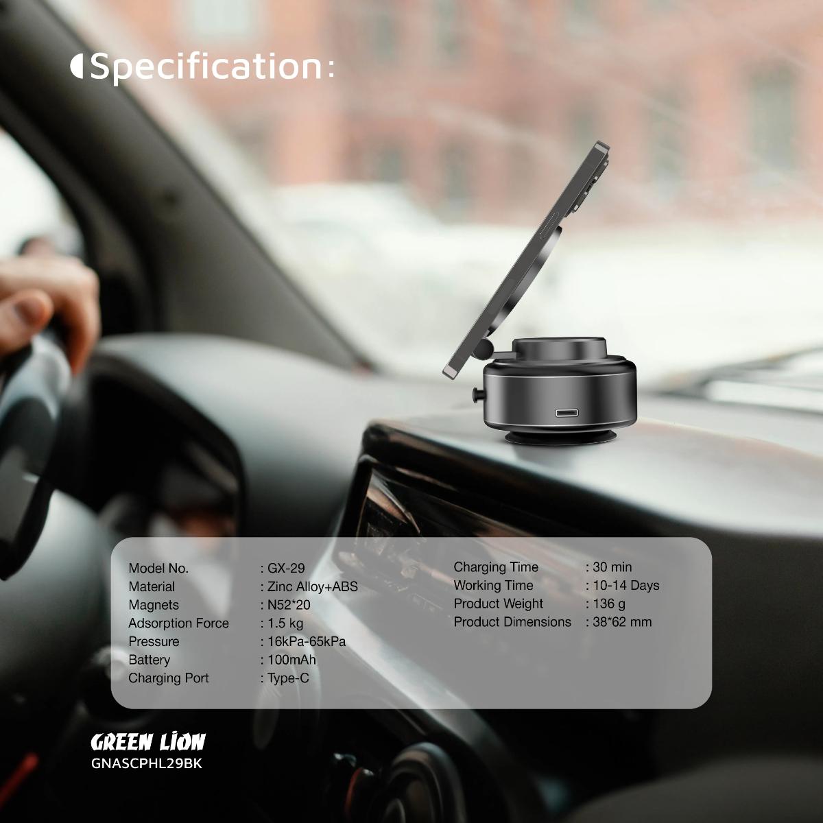 Green Lion GX•29 Auto Suction Phone Holder
