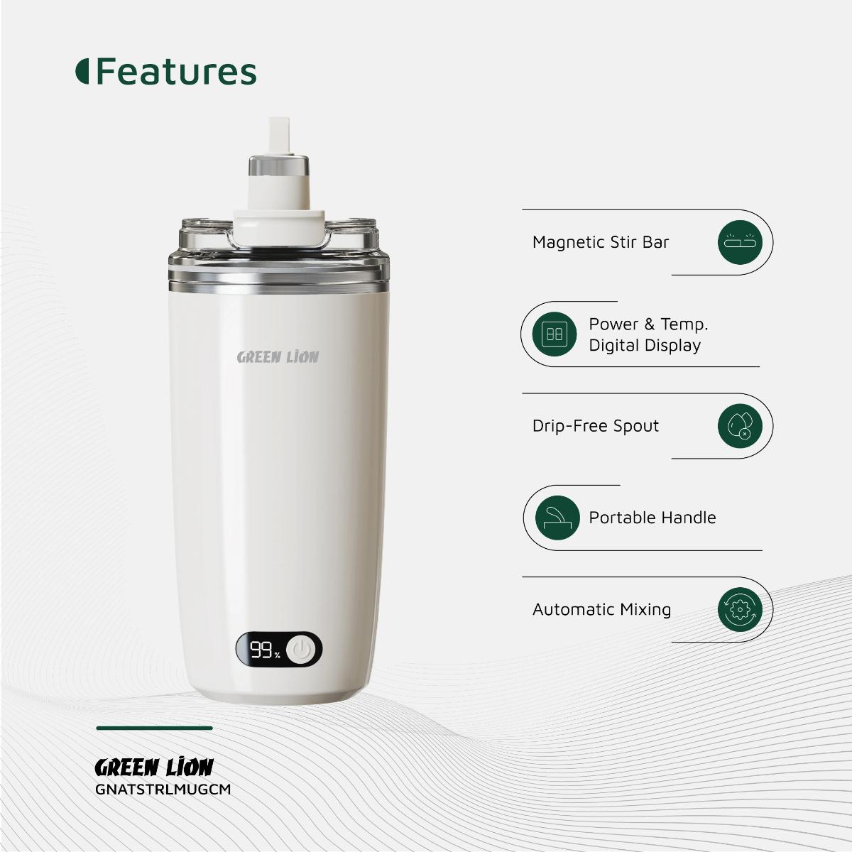 Green Lion 350ml Self-Stirring Mug