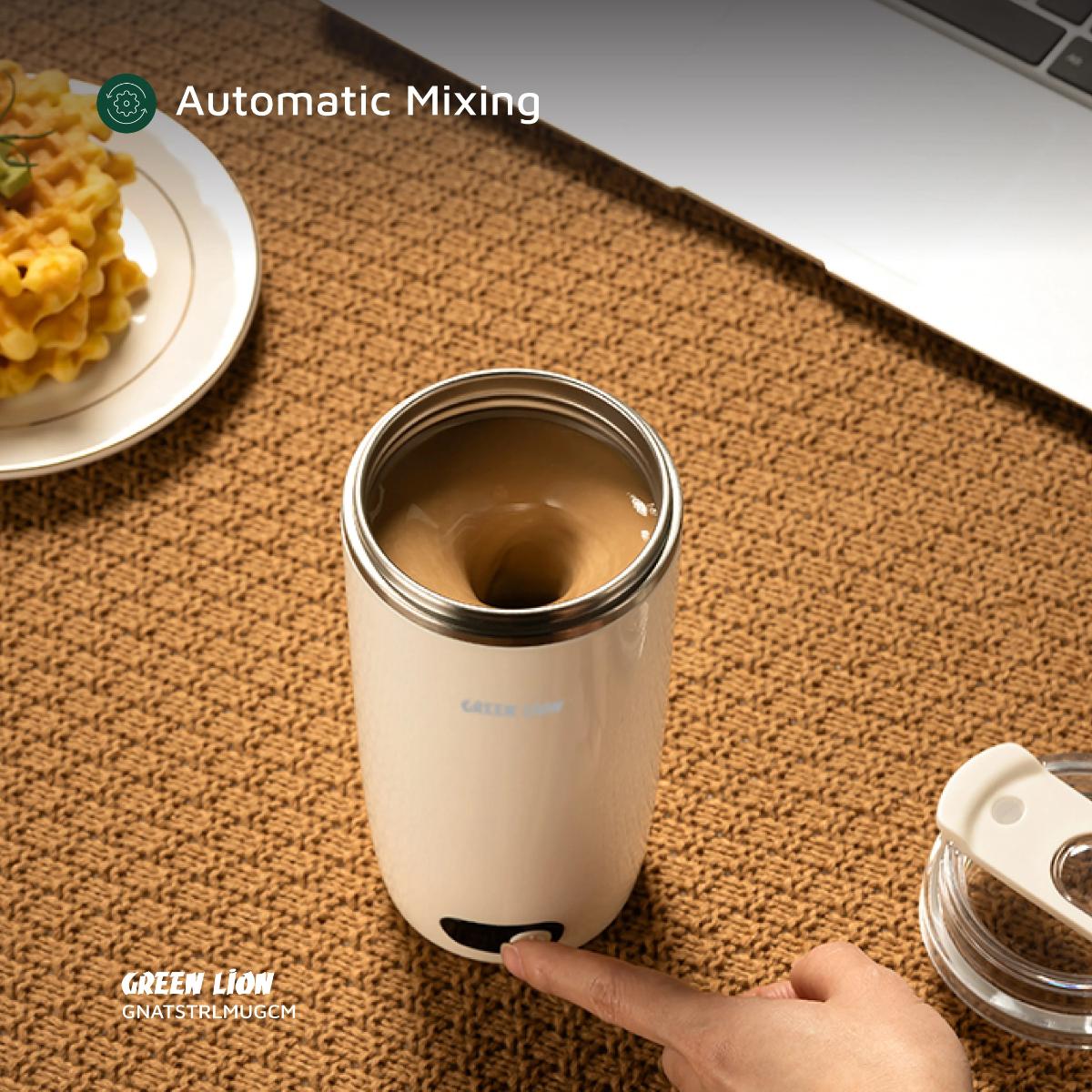 Green Lion 350ml Self-Stirring Mug