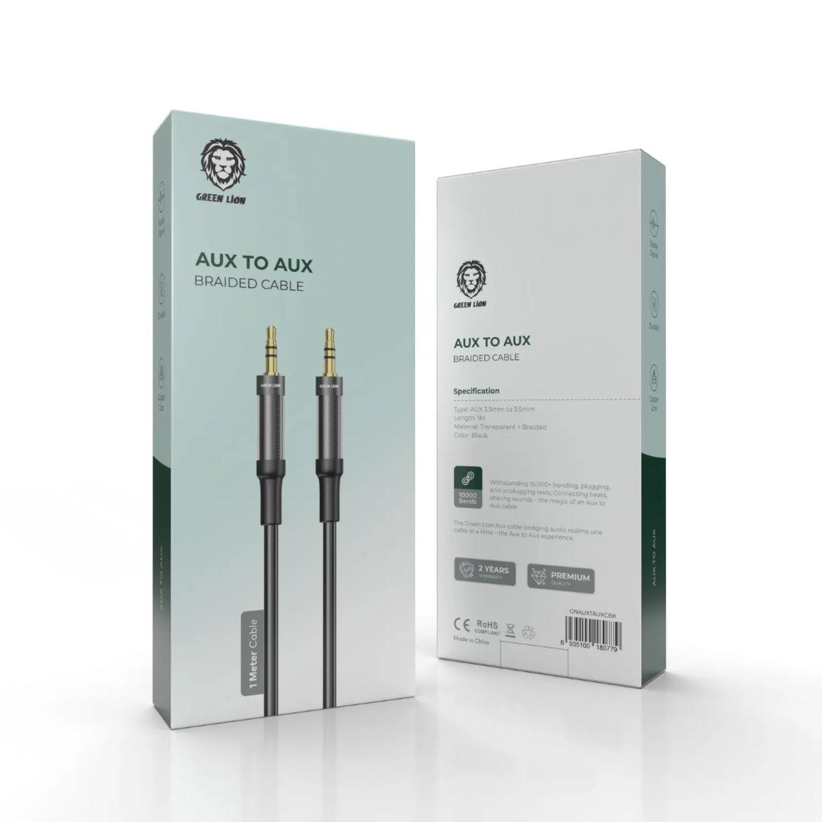 Green Lion AUX To AUX Braided Cable