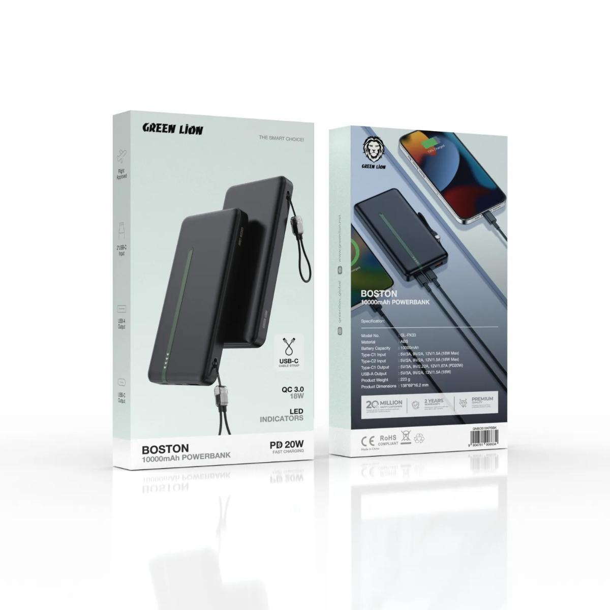 Green Lion Boston 10000mAh Power Bank