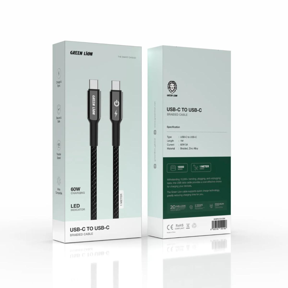 Green Lion USB•C to USB•C Braided Cable
