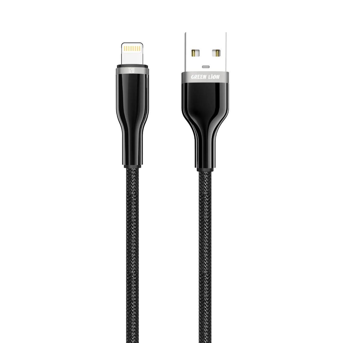 Green Lion Braided Zinc Alloy USB-A to Lightning Cable