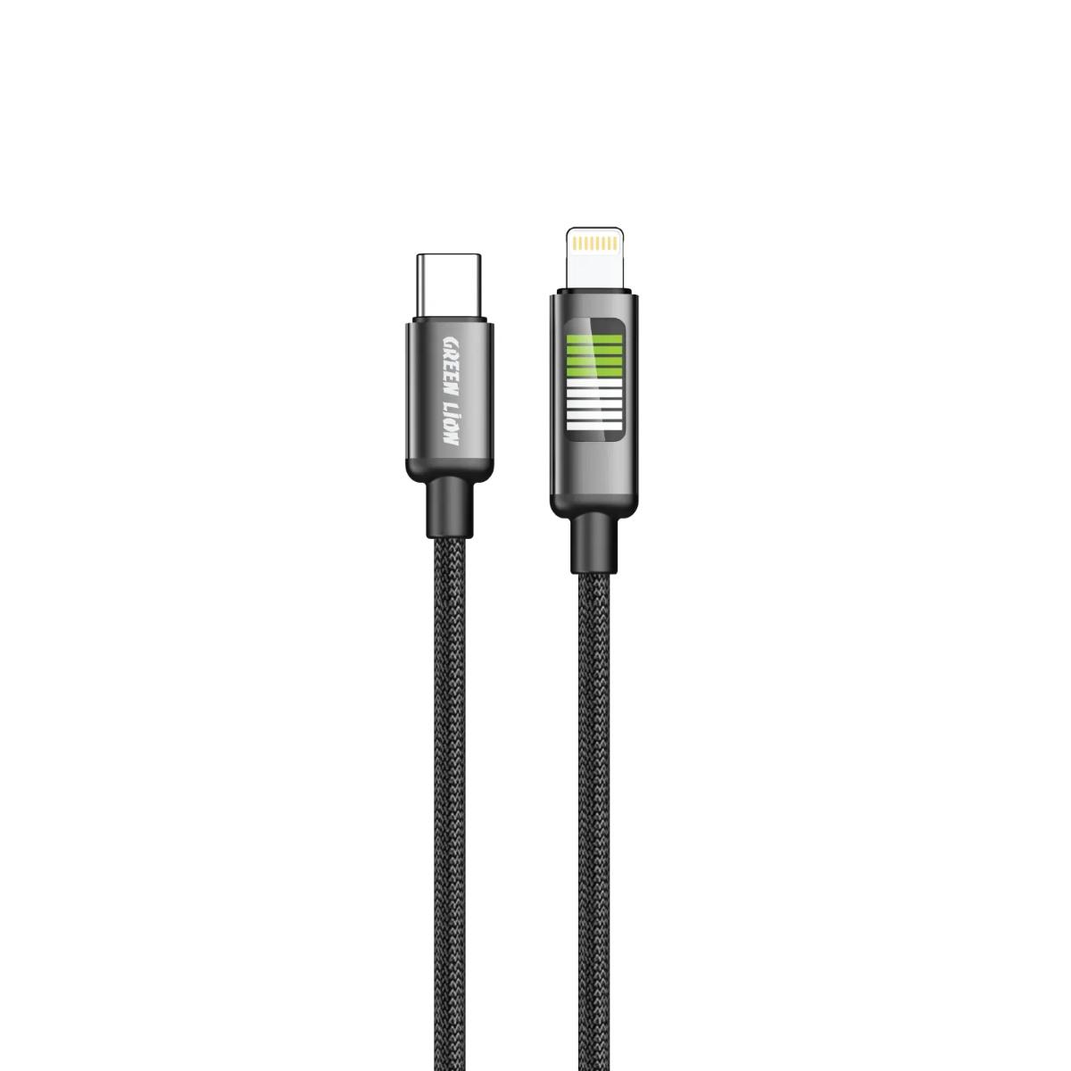 Green Lion LED Braided Cable USB•C to Lightning