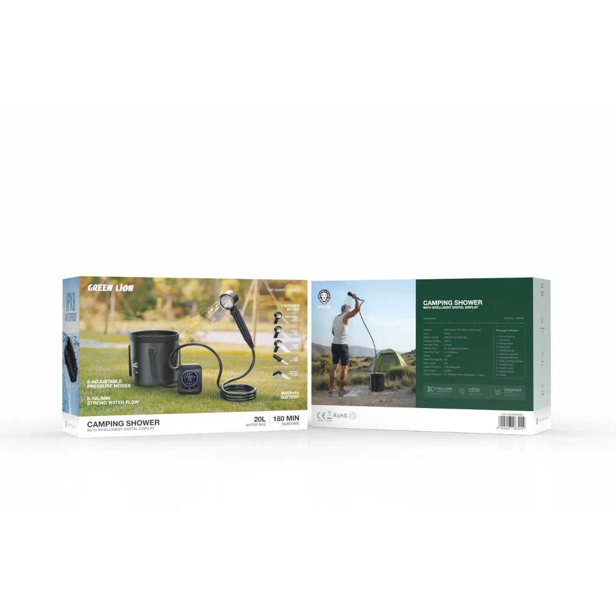 Green Lion Camping Shower with Digital Display