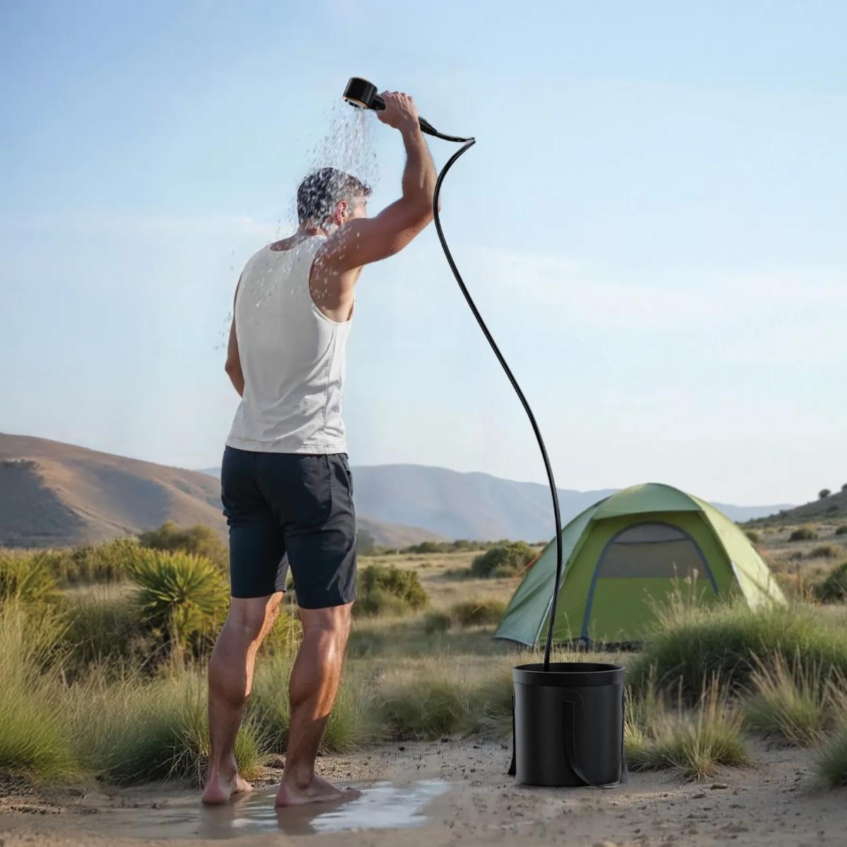 Green Lion Camping Shower with Digital Display
