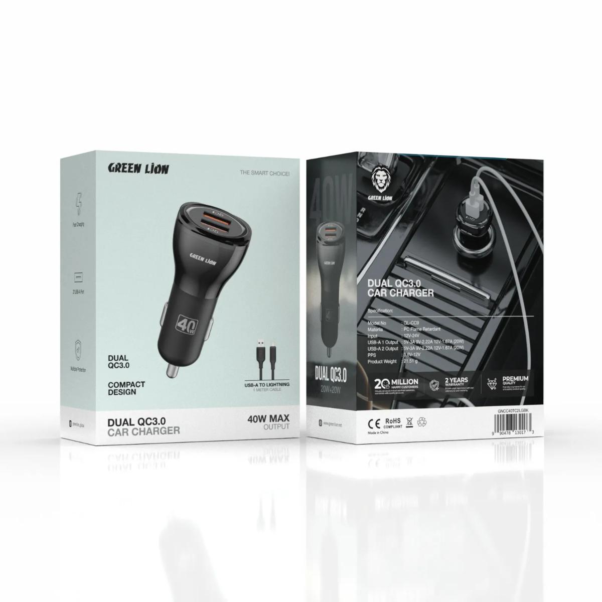 Green Lion 50W Dual Port Car Charger