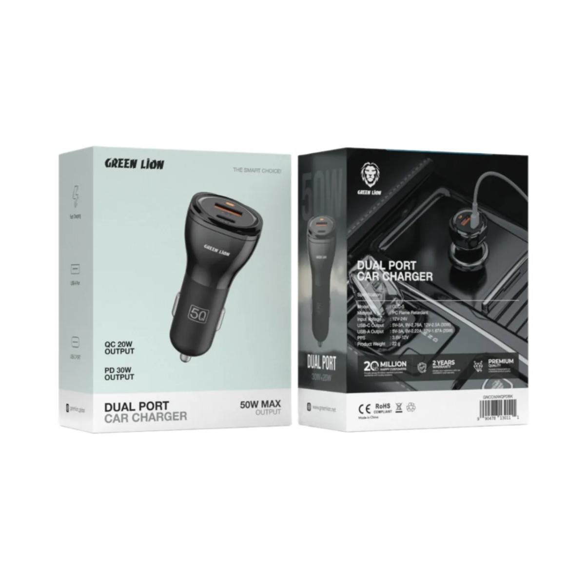 Green Lion Dual QC3.0 Car Charger 40W