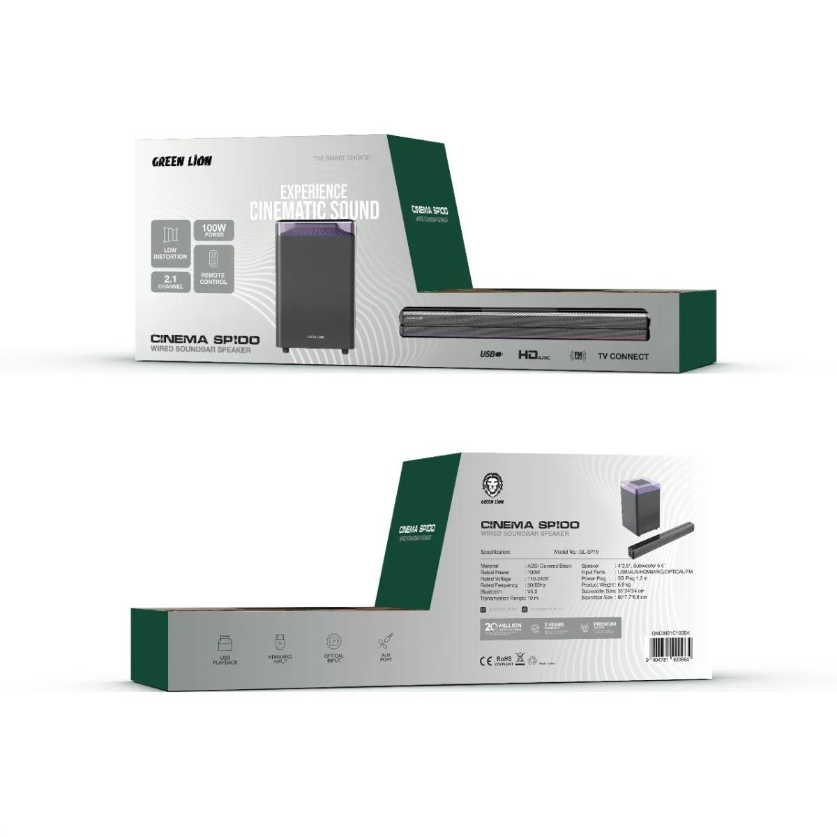 Green Lion Cinema SP100 Wired Soundbar Speaker