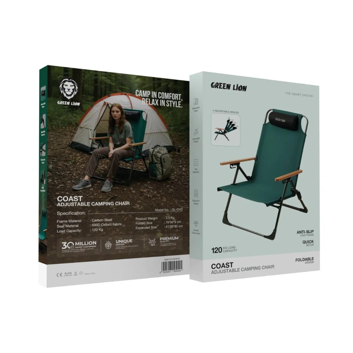 Green Lion  Adjustable Camping Chair