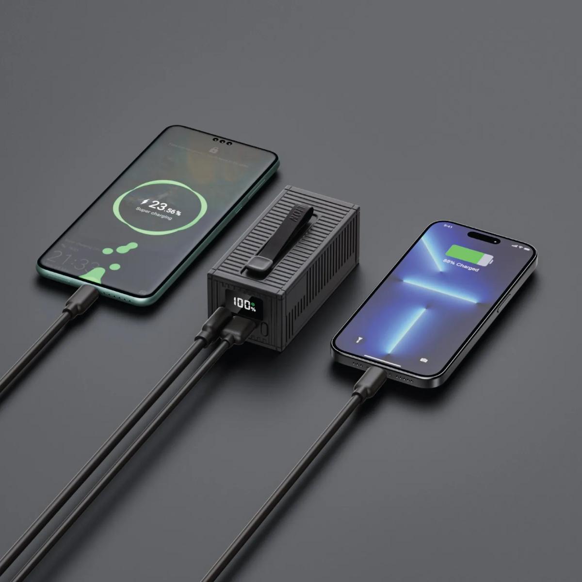 Green Lion 10000mAh Container Power Bank with Built-in Cable