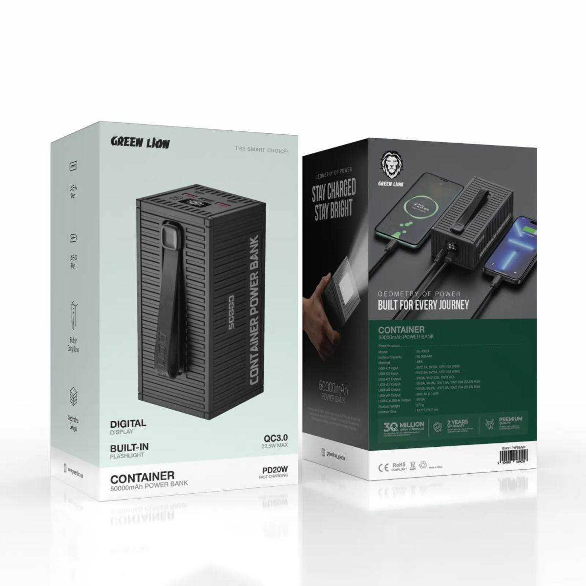 Green Lion Container 50K Power Bank (PD 20W)