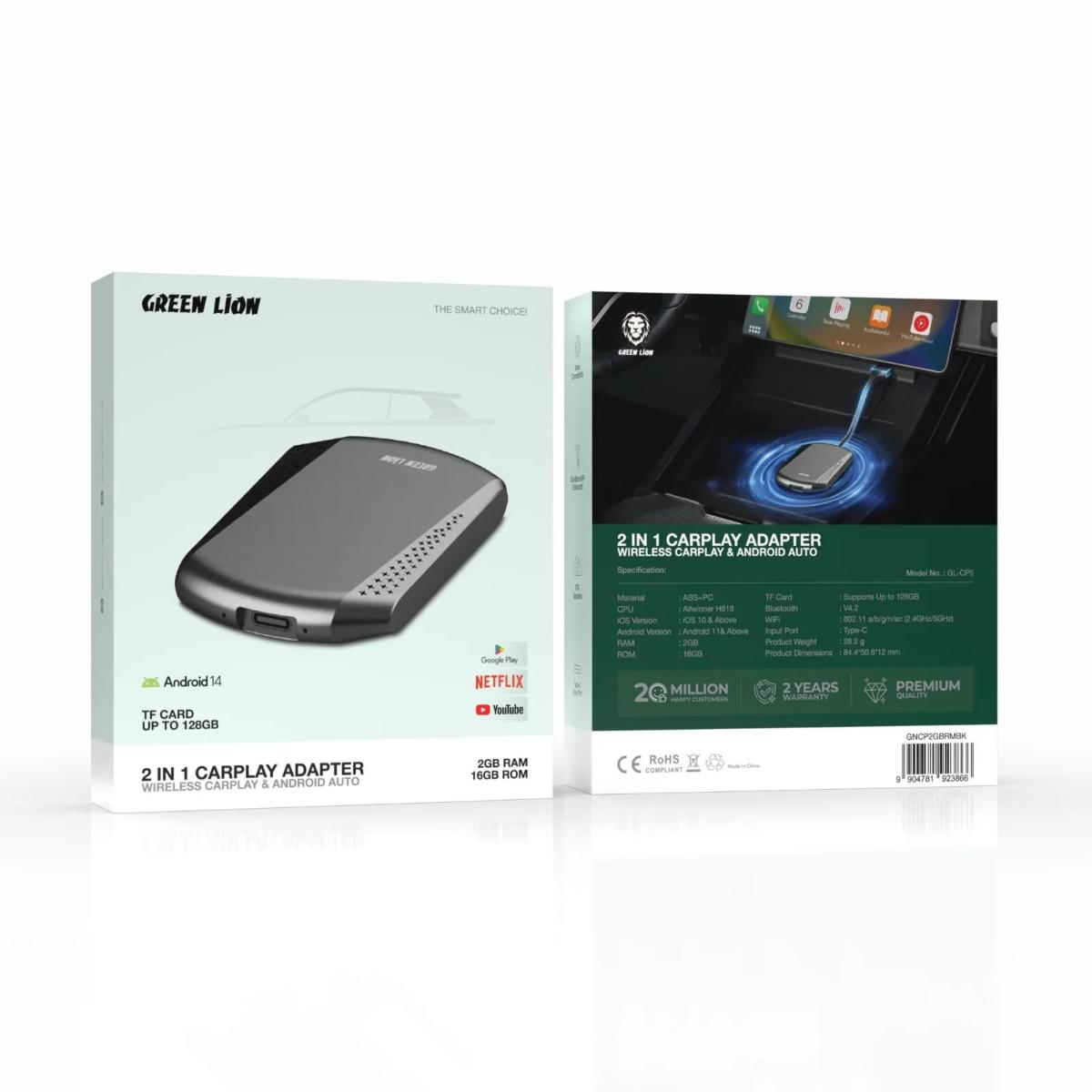Green Lion 2-in-1 Wireless CarPlay AI Box