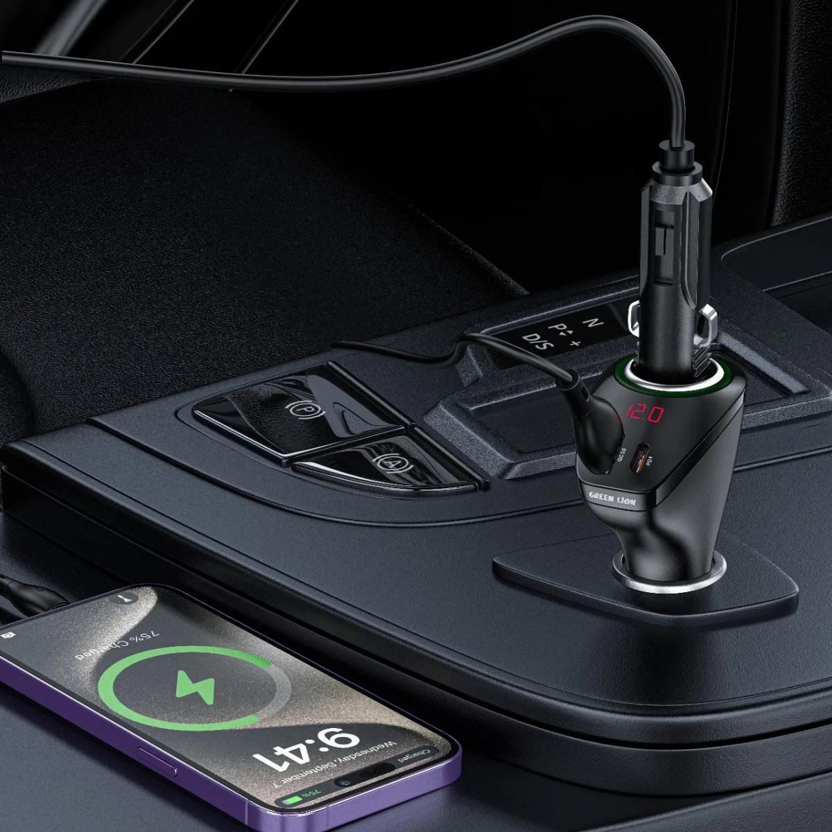 Green Lion 75W Car Charger with PD 45W