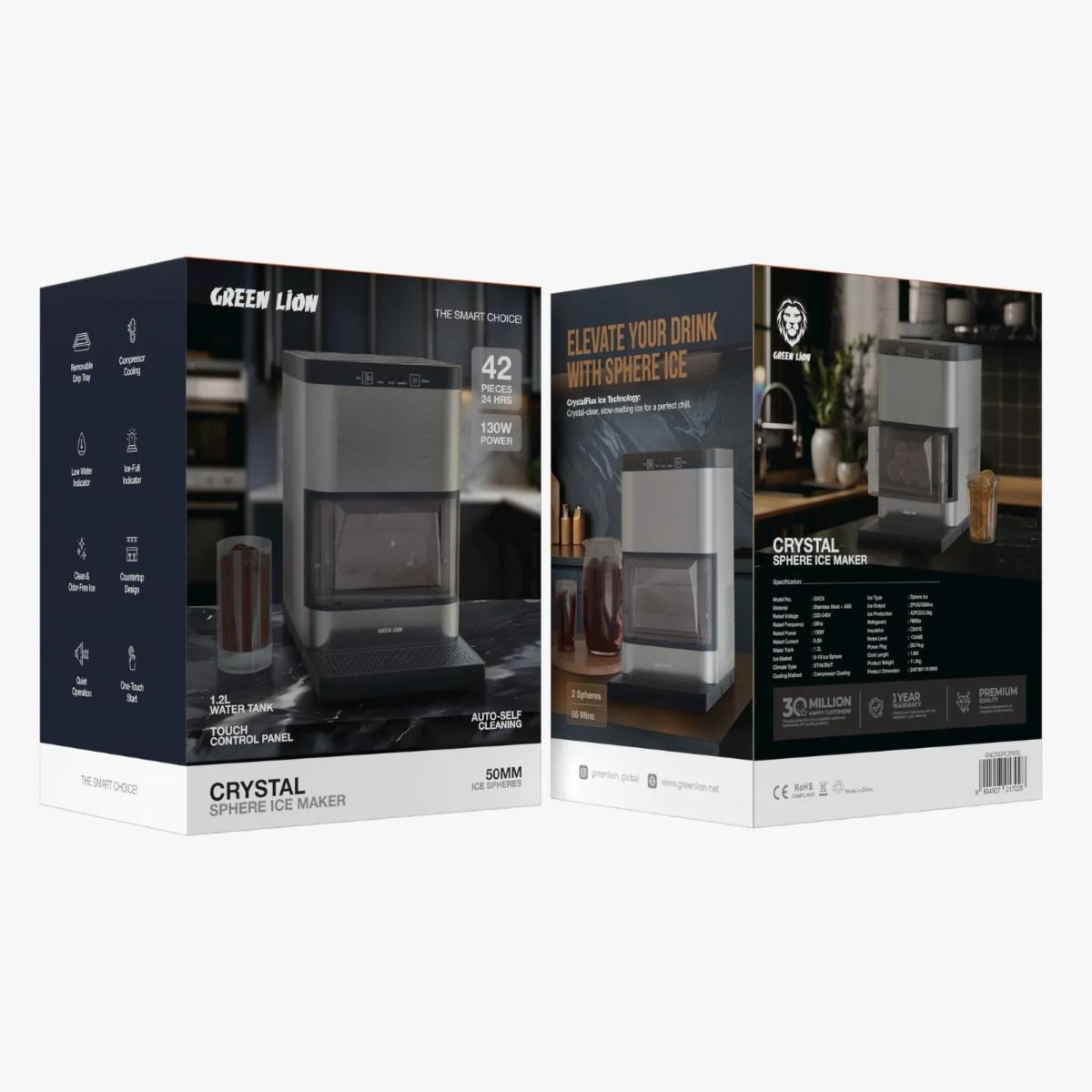 Green Lion Crystal Sphere Ice Maker 130W 1.2L