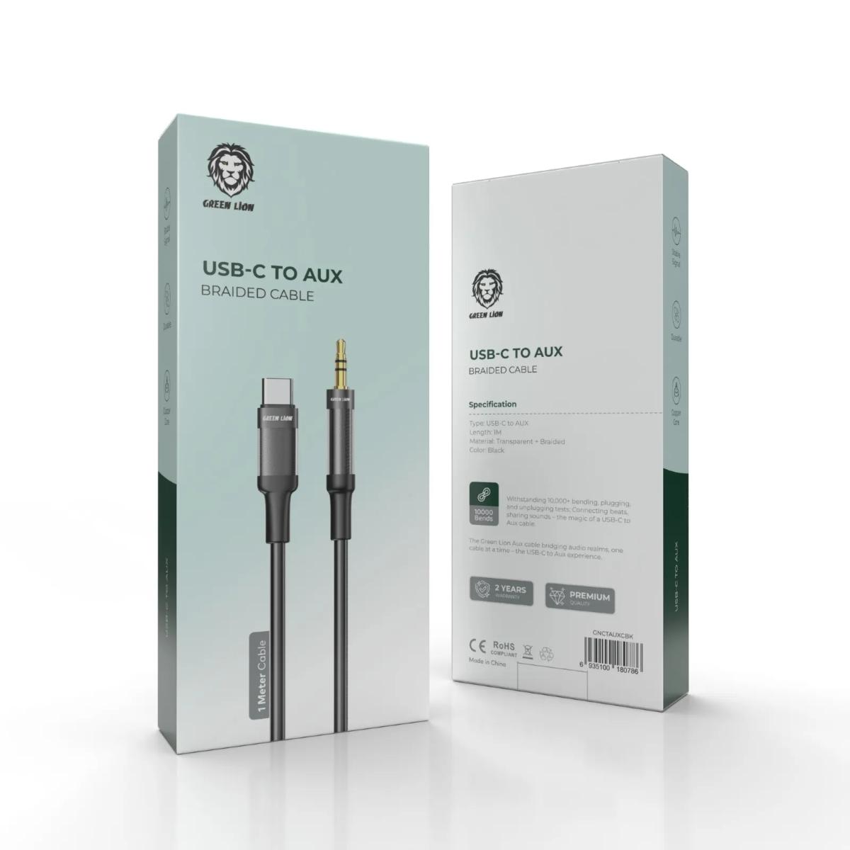 Green Lion USB•C To AUX Braided Cable