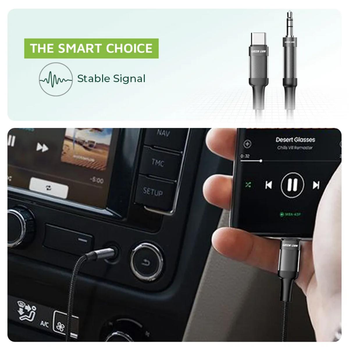 Green Lion USB•C To AUX Braided Cable