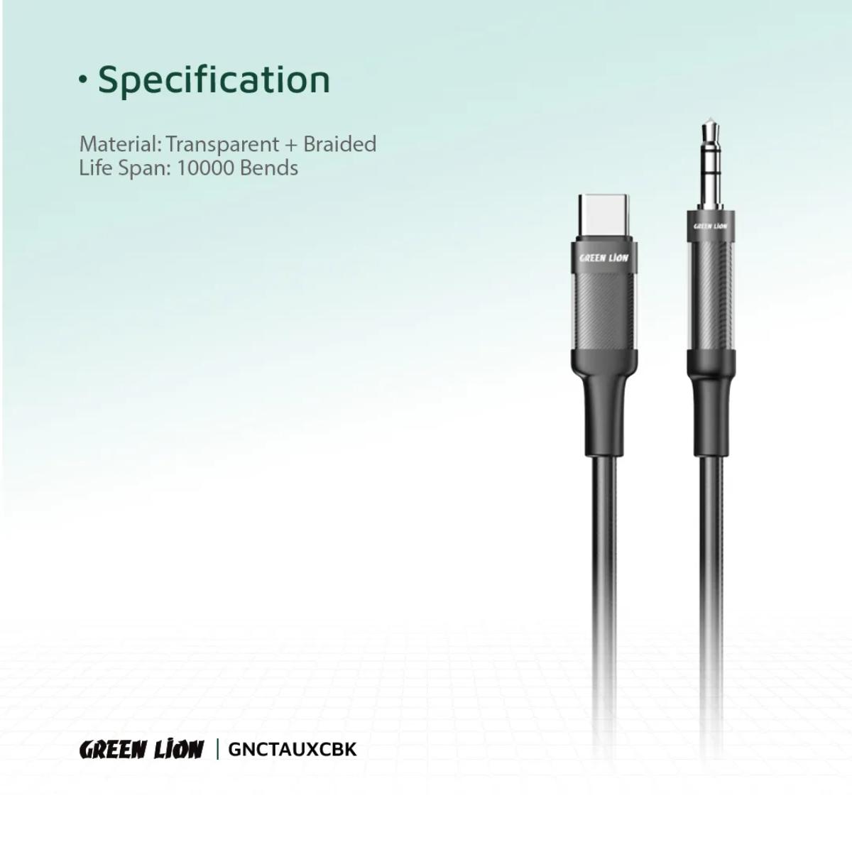 Green Lion USB•C To AUX Braided Cable