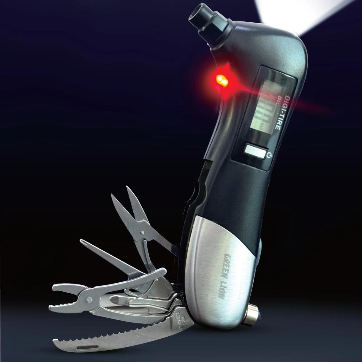 Green Lion Digital Tire Pressure 9 In 1 Rescue Tool