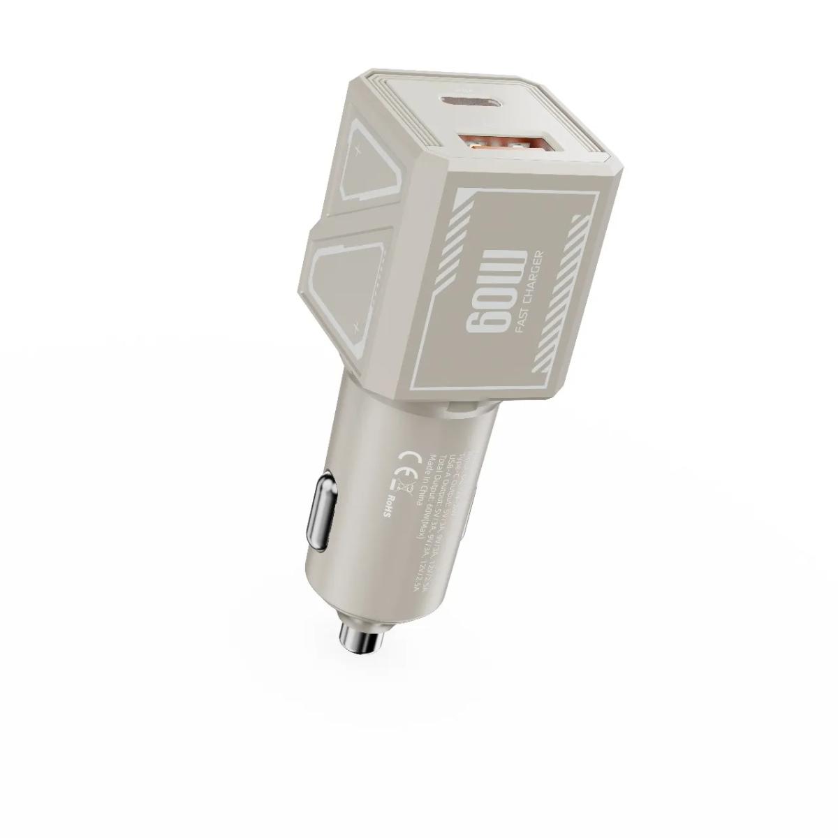 Green Lion 60W Dual-Port Car Charger with USB-C Cable
