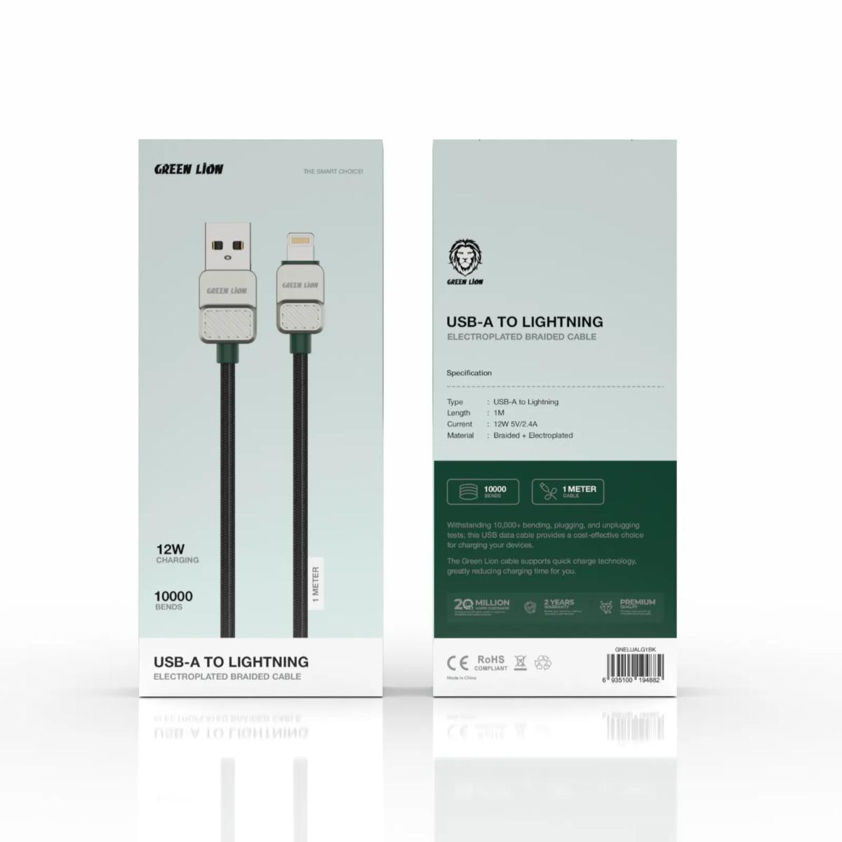 Green Lion Braided Lightning Cable