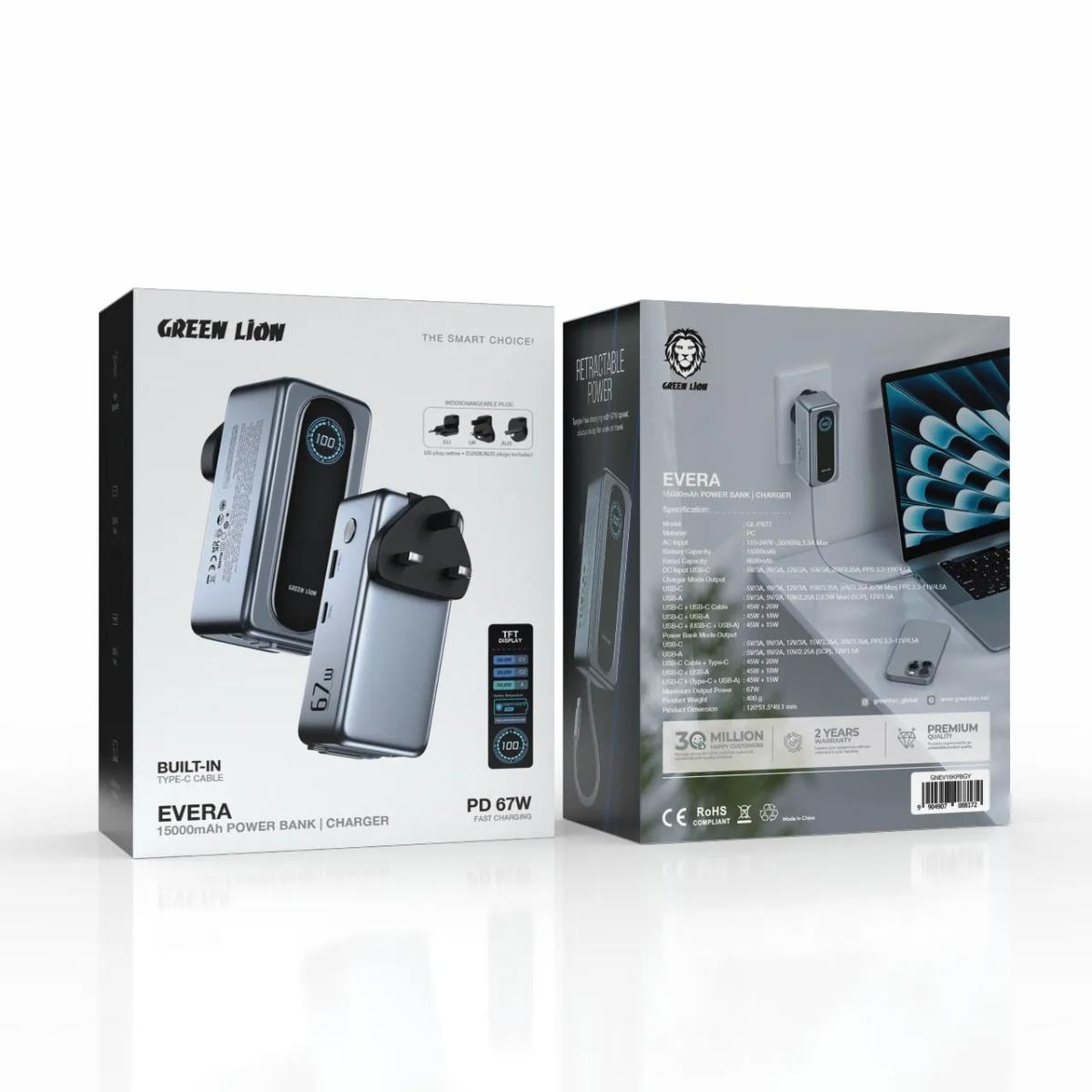 Green Lion EVERA 67W Power Bank + Wall Charger