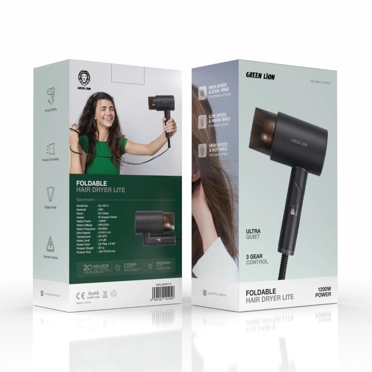 Green Lion Foldable Hair Dryer Lite 1200W