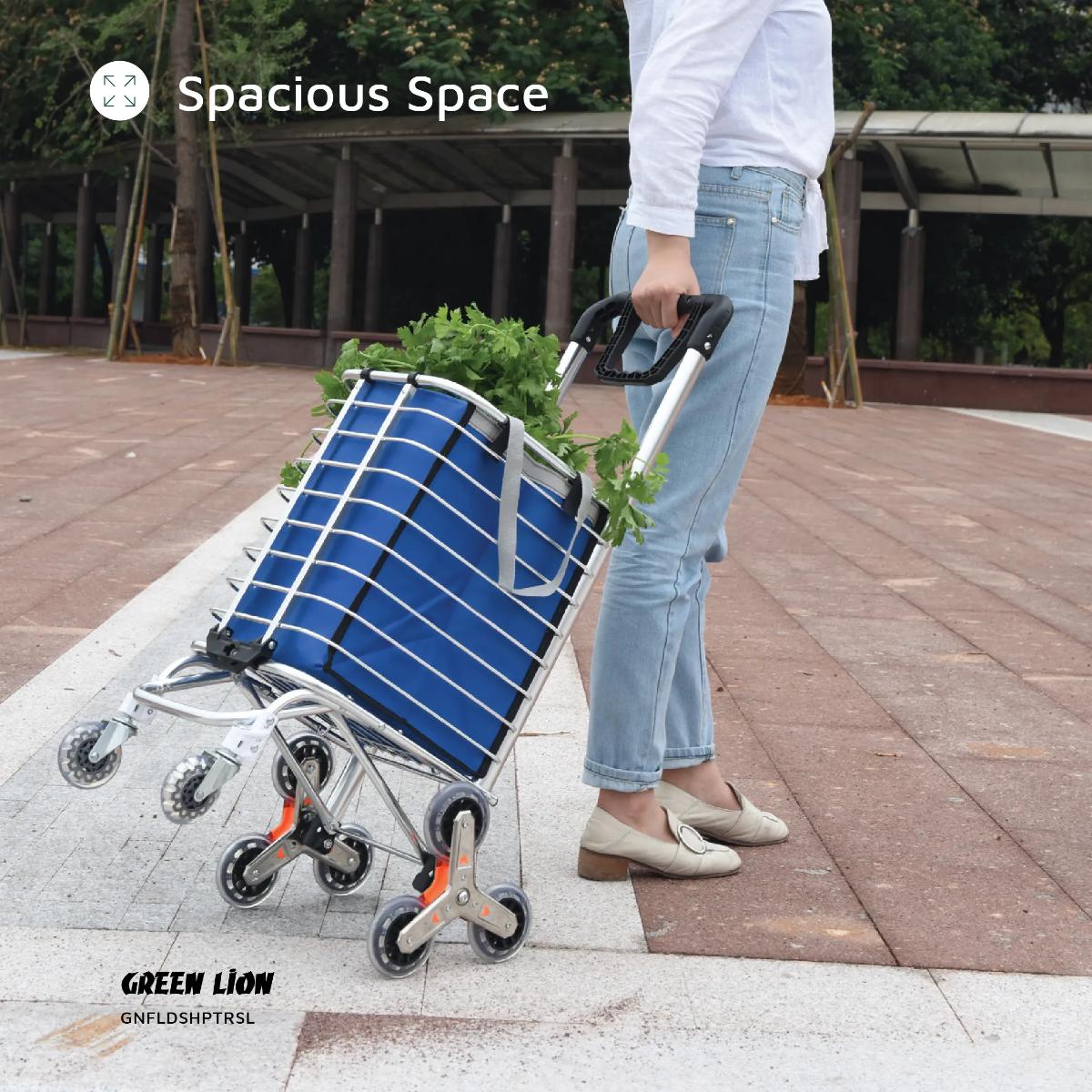 Green Lion Foldable Shopping Trolley