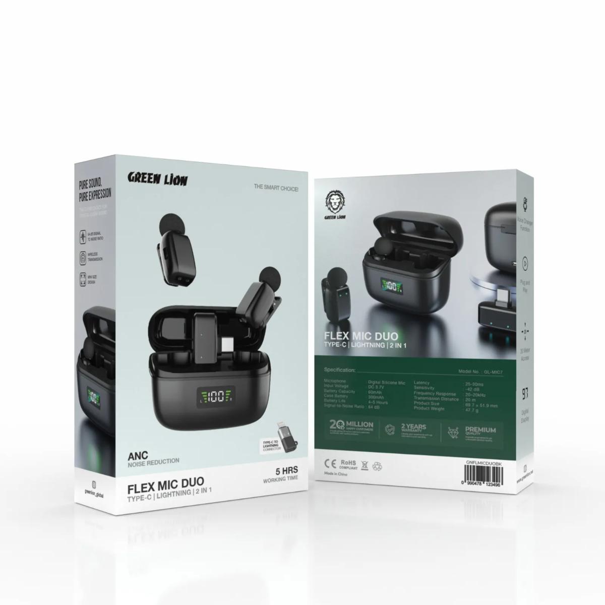 Green Lion Flex Mic Duo | 2-in-1 Wireless Mic