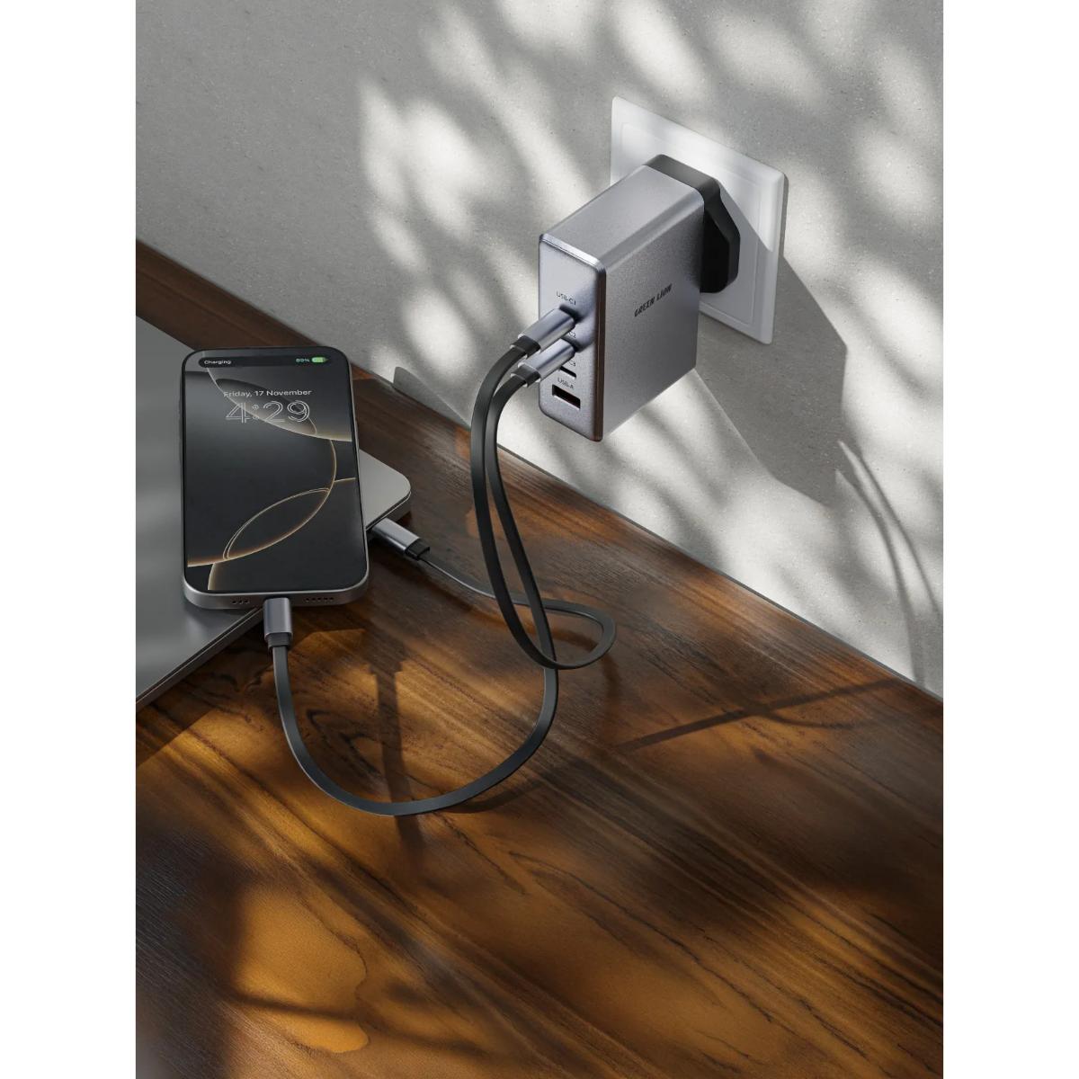 Green Lion GaN Premium 100W 4-Port Fast Wall Charger