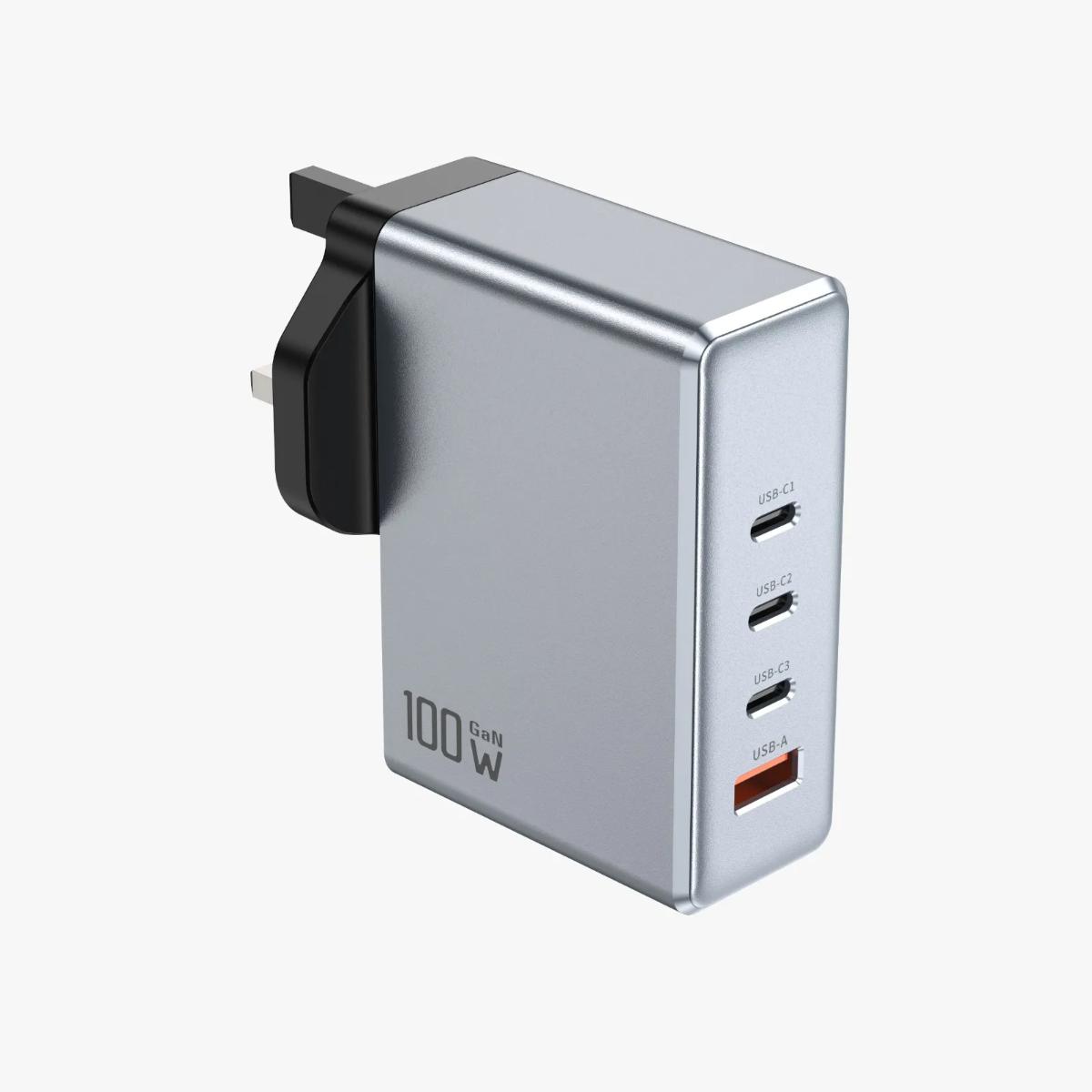 Green Lion GaN Premium 100W 4-Port Fast Wall Charger