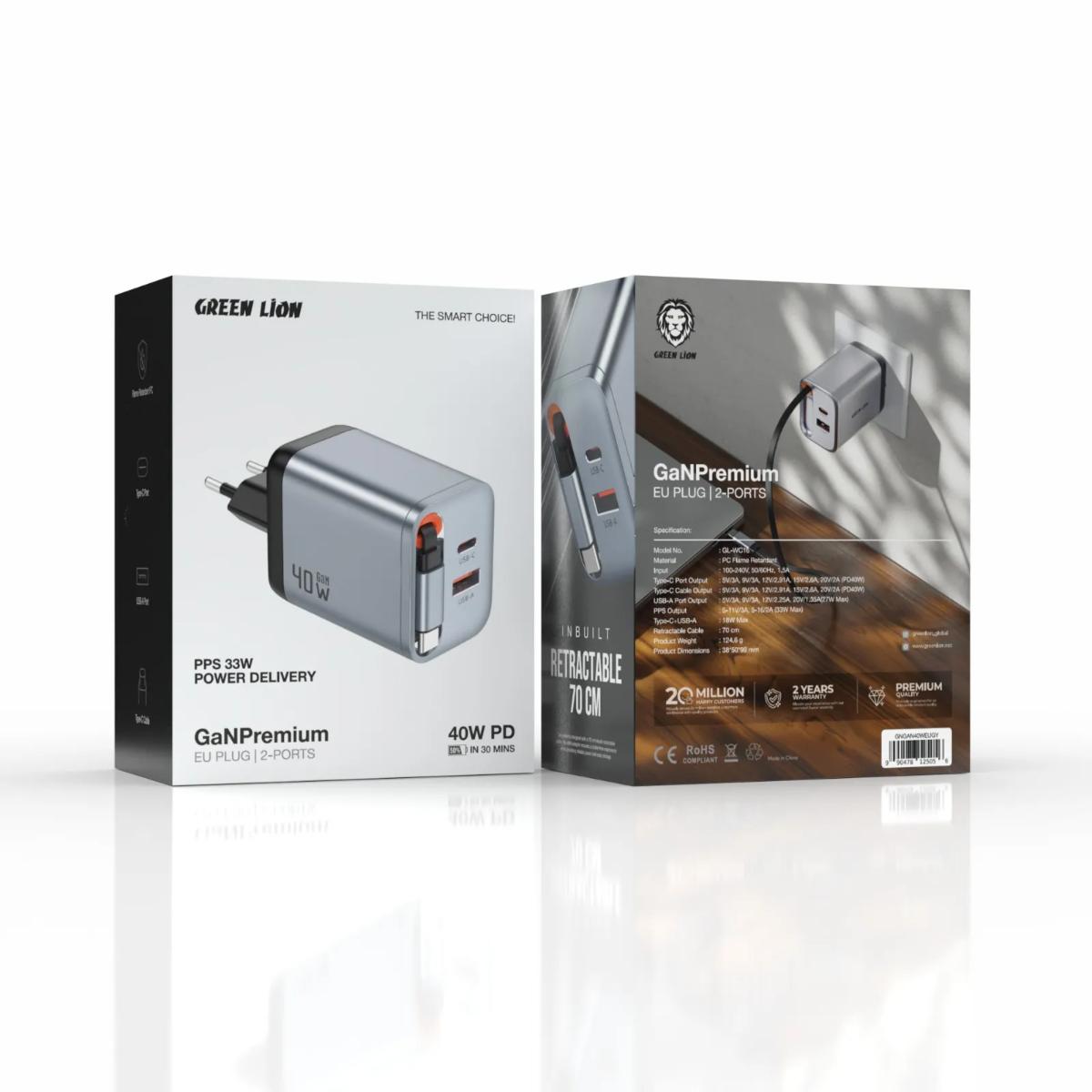 Green Lion GaN 40W PD Wall Charger