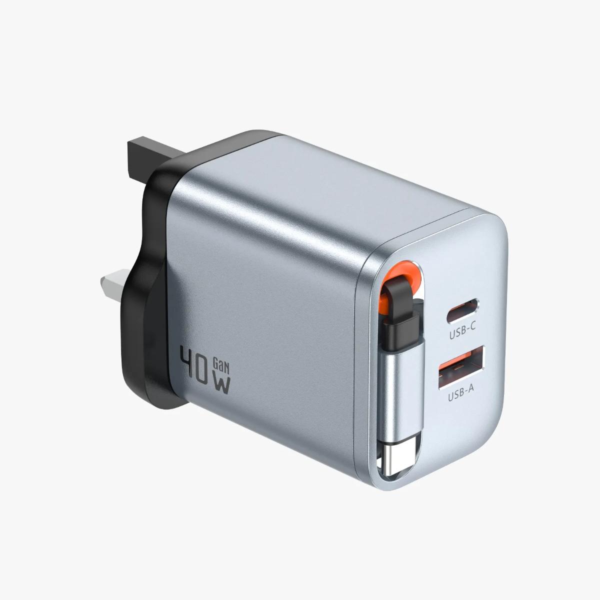 Green Lion GaNPremium 40W PD Dual-Port UK Wall Charger