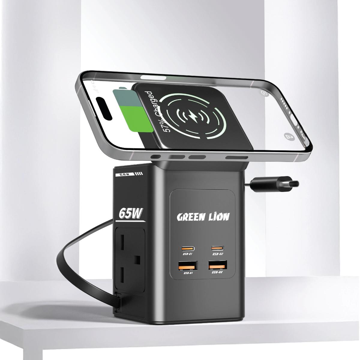 Green Lion GaN 65W Multi Port Travel Adapter