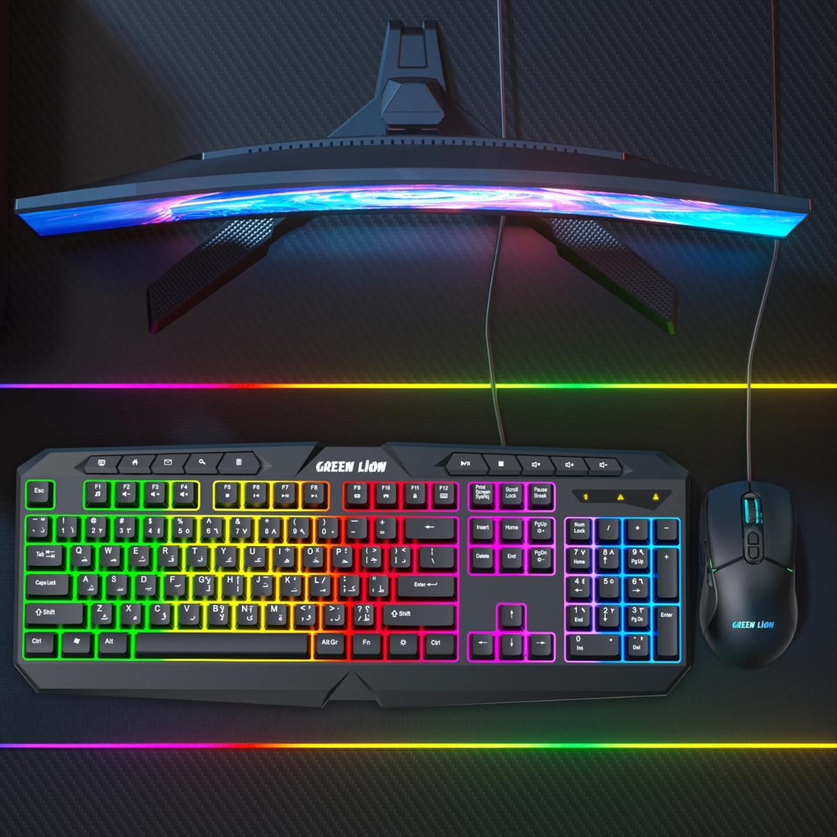Green Lion GK-400 RGB Gaming Keyboard & Mouse Combo