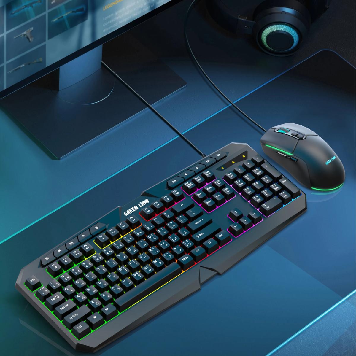 Green Lion GK-400 RGB Gaming Keyboard & Mouse Combo