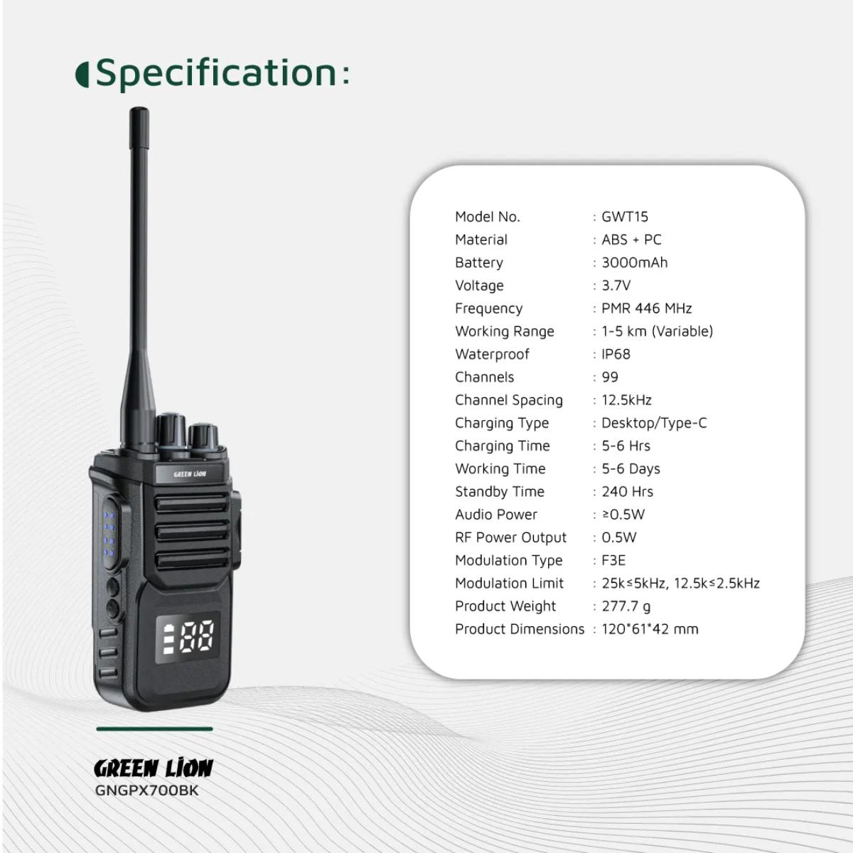 Green Lion GPX700 Walkie Talkie