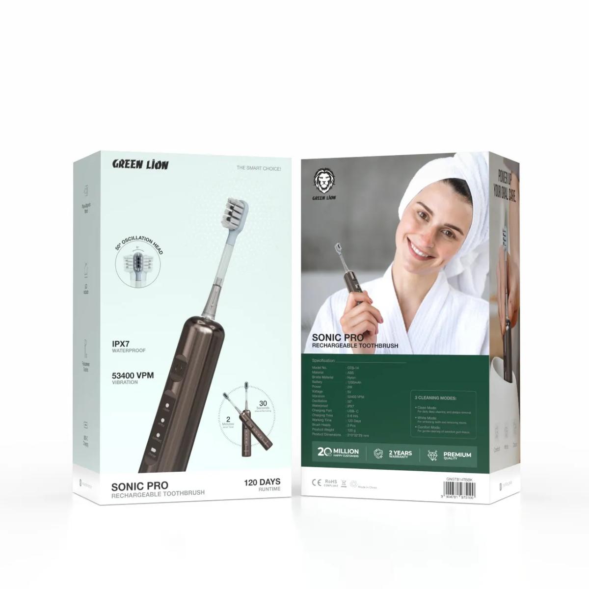 Green Lion Sonic Pro Rechargeable Toothbrush